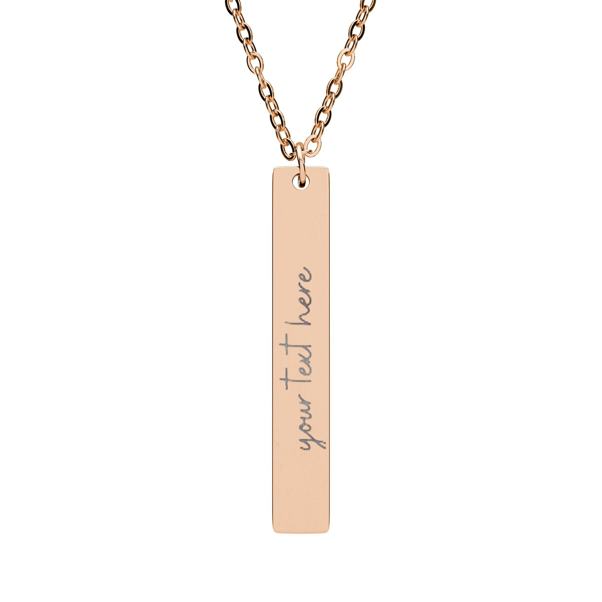 Customized Engraved Vertical Bar Necklace
