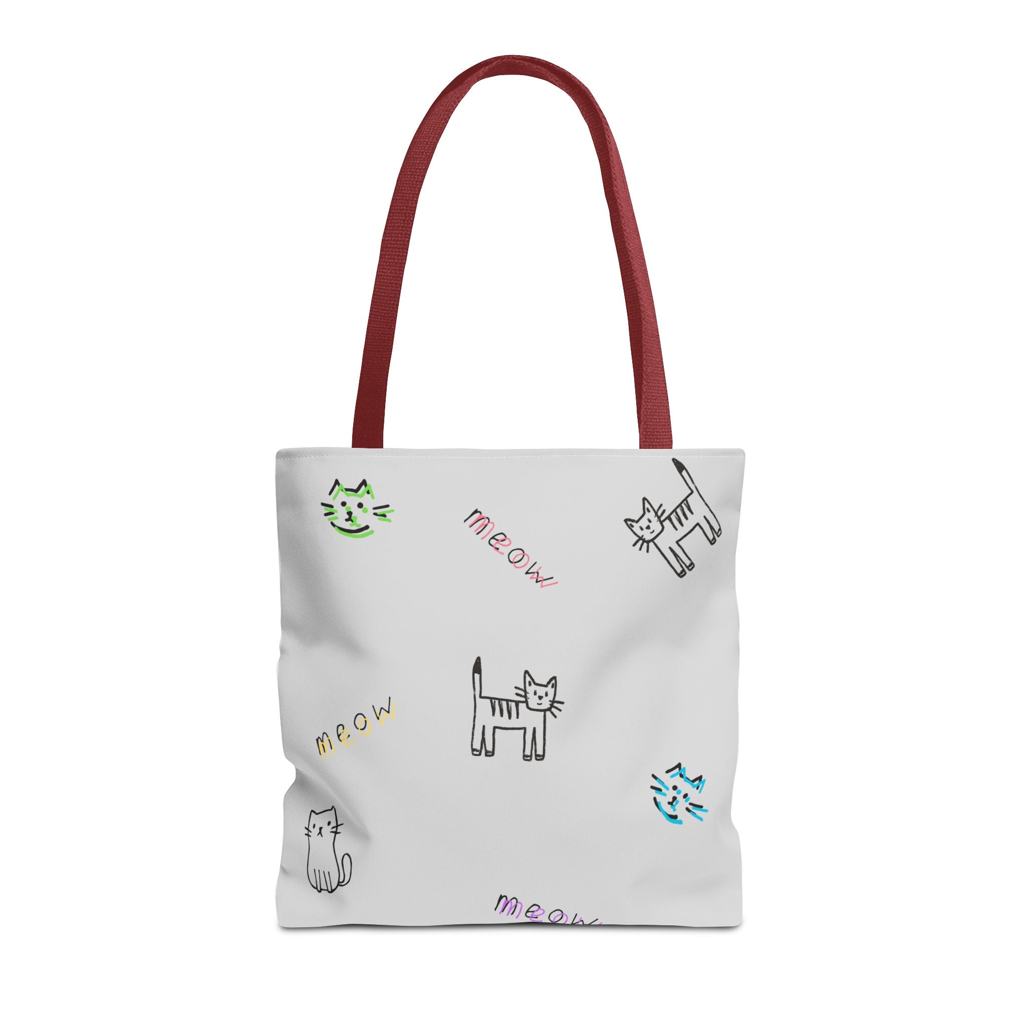 Cute "Meow" Cat Doodle Tote Bag for Cat Mom's and Pet Lovers