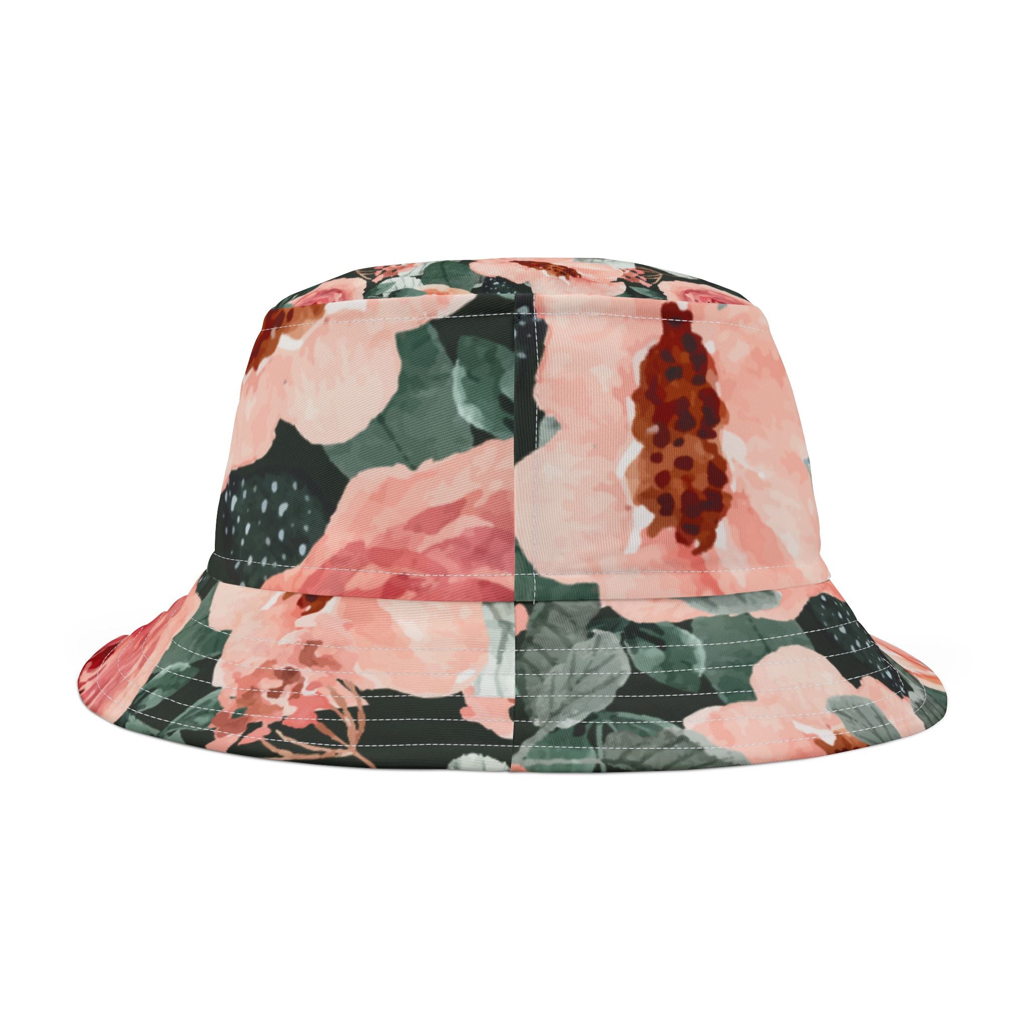 Classically Beautiful Women's Floral Summer Bucket Hat (See Matching Bag)