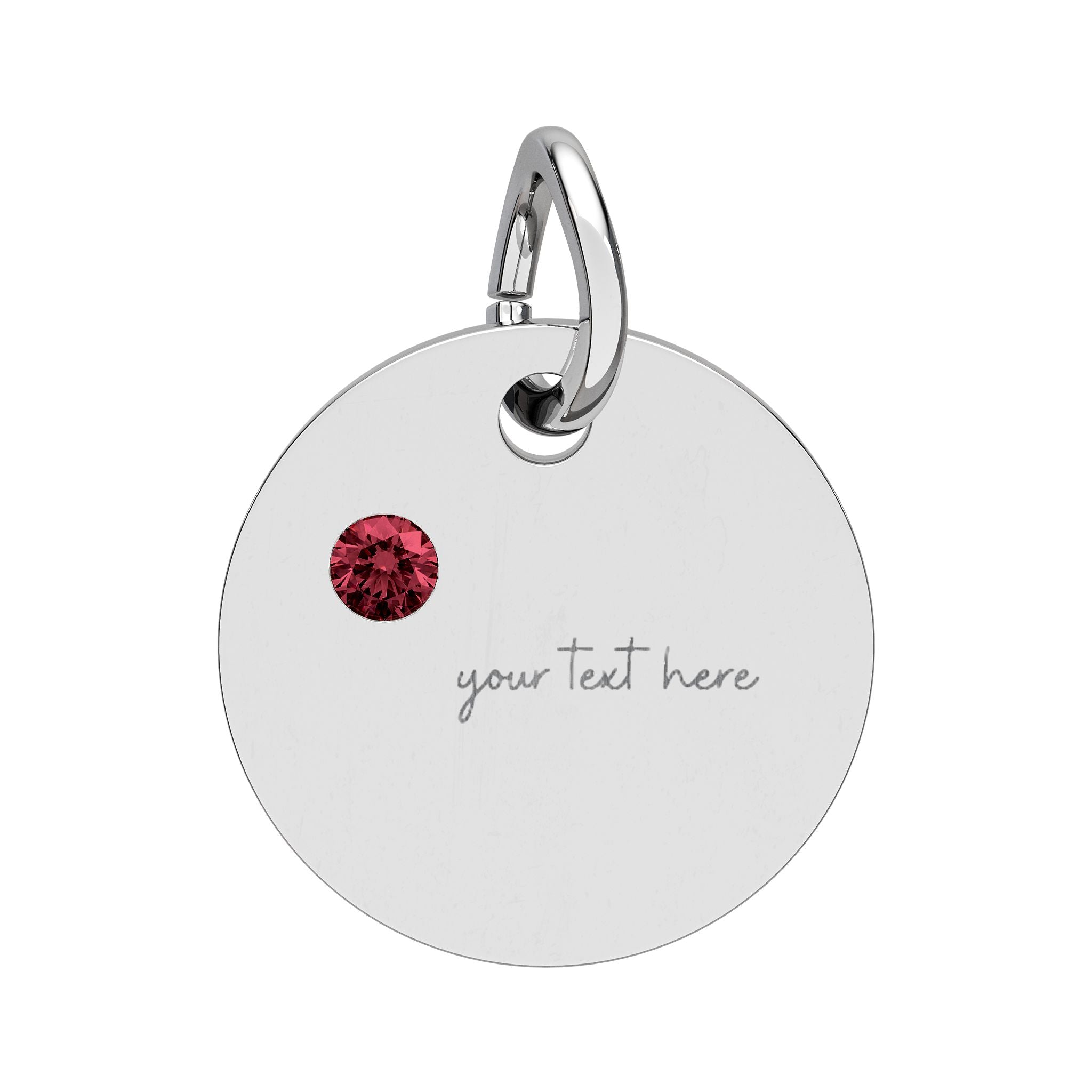 Customized Engraved Birthstone Circle Charm