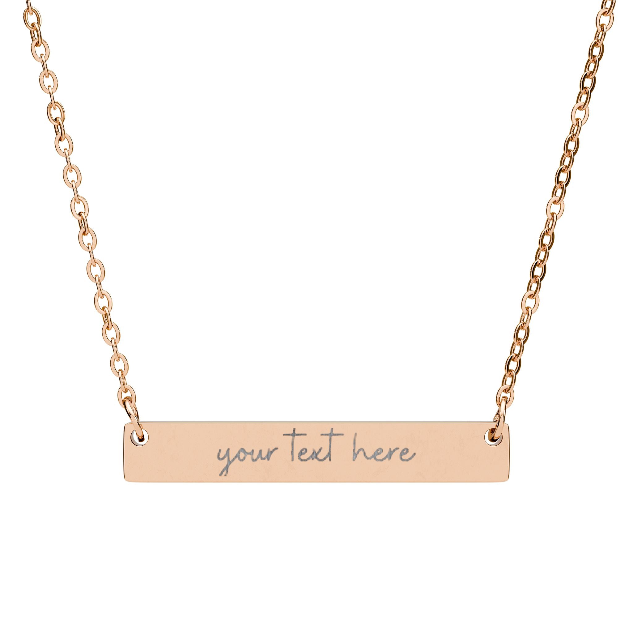 Personalized Engraved Horizontal Pendant Bar Necklace