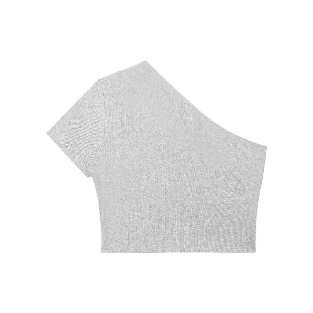 Women's "Just A Girl" One-Shoulder Crop T-Shirt