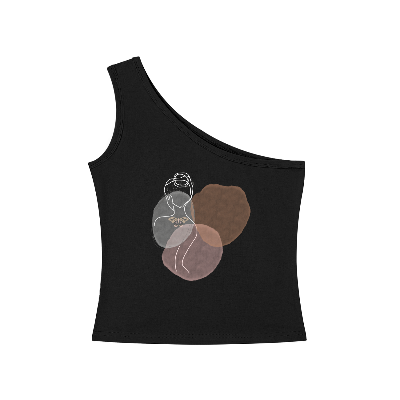 Women's Boho Fem Original Design One-Shoulder Crop Tank