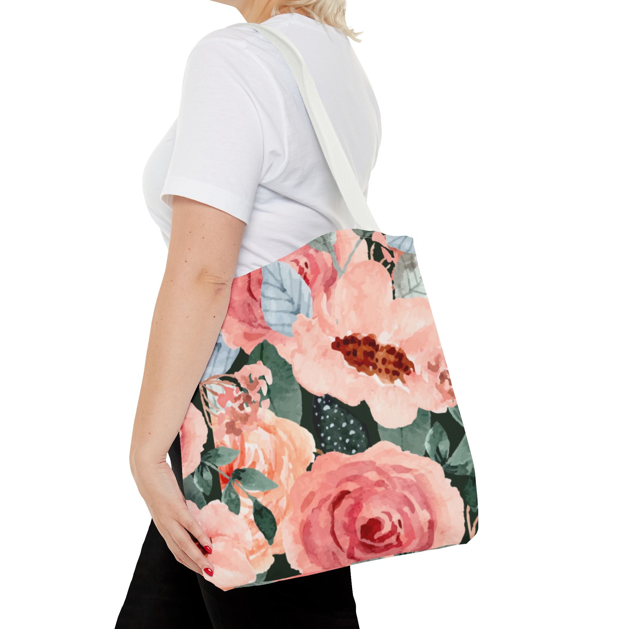Classically Beautiful Spring Floral Original Artwork Tote Bag (See Matching Hat)
