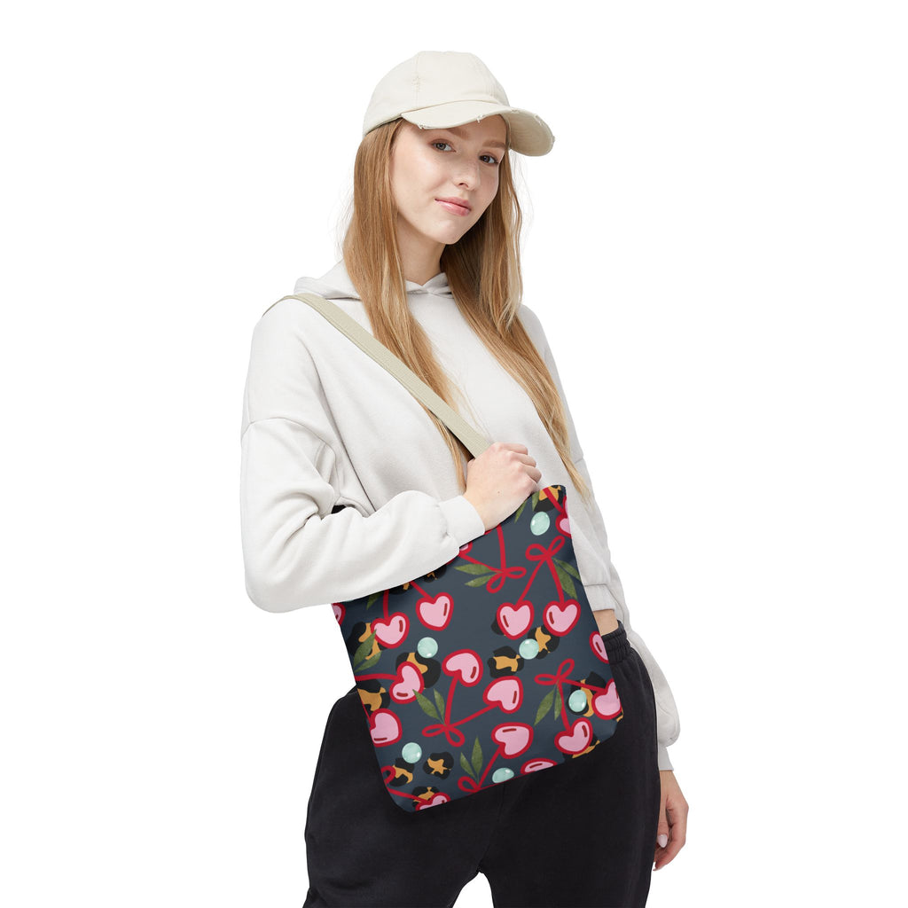 Cherry Leopard Original Art Tote Bag (See Matching Hat)