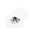 Women's "Yeah Right" One-Shoulder Crop T-Shirt