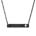 Customized Engraved Cutout Cross Bar Necklace