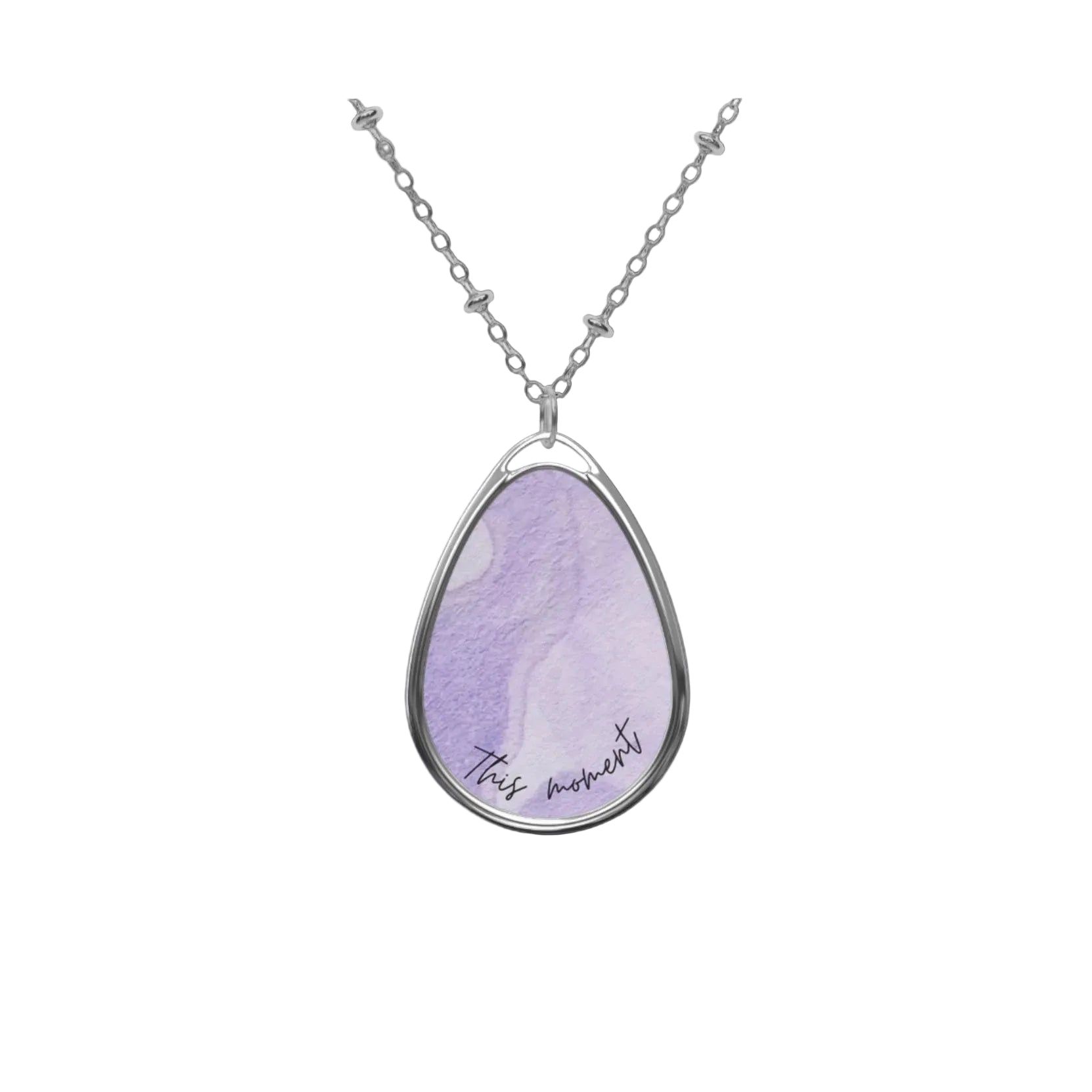 Mindful Mantra Oval Necklace — Inspirational Pendant for Meditation