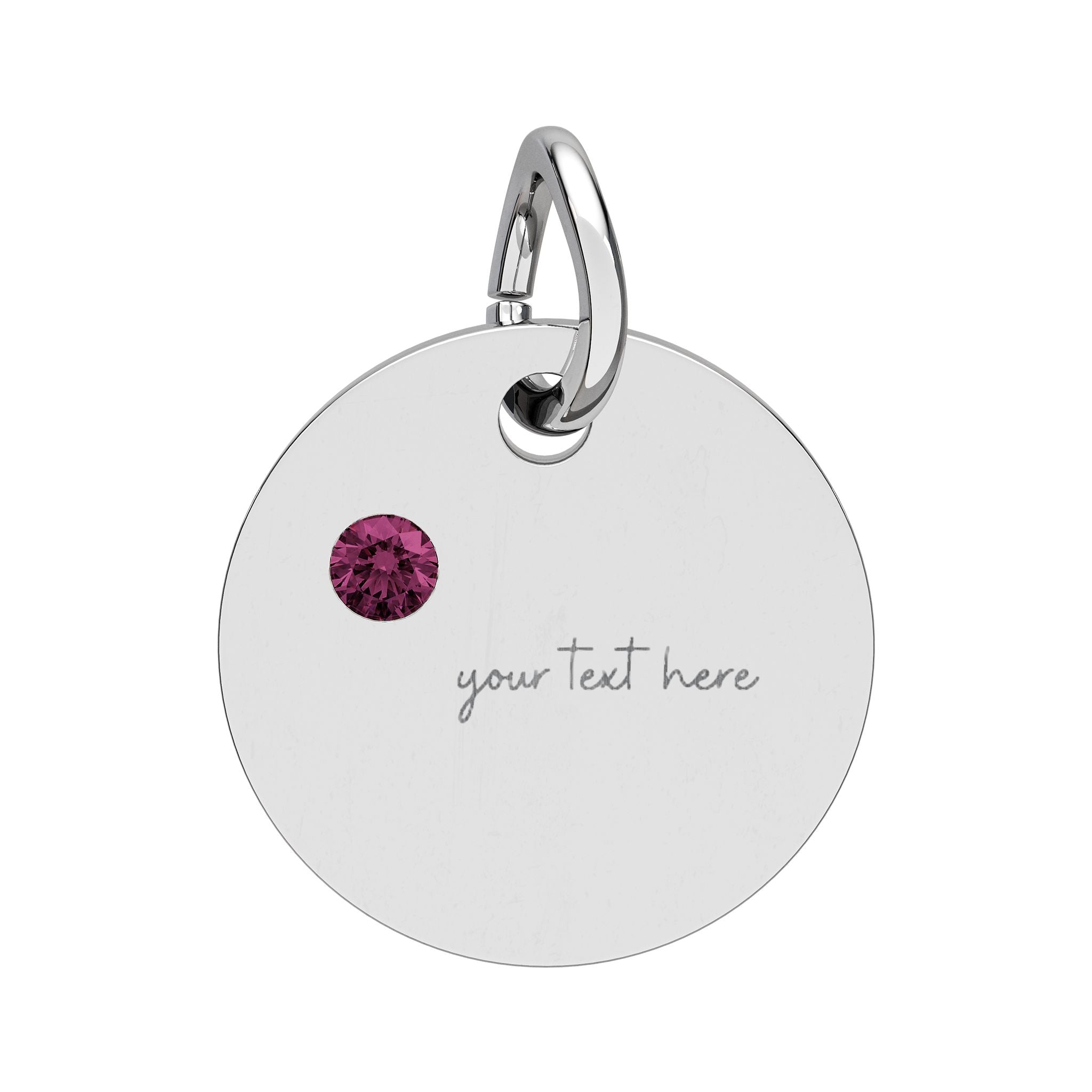Customized Engraved Birthstone Circle Charm