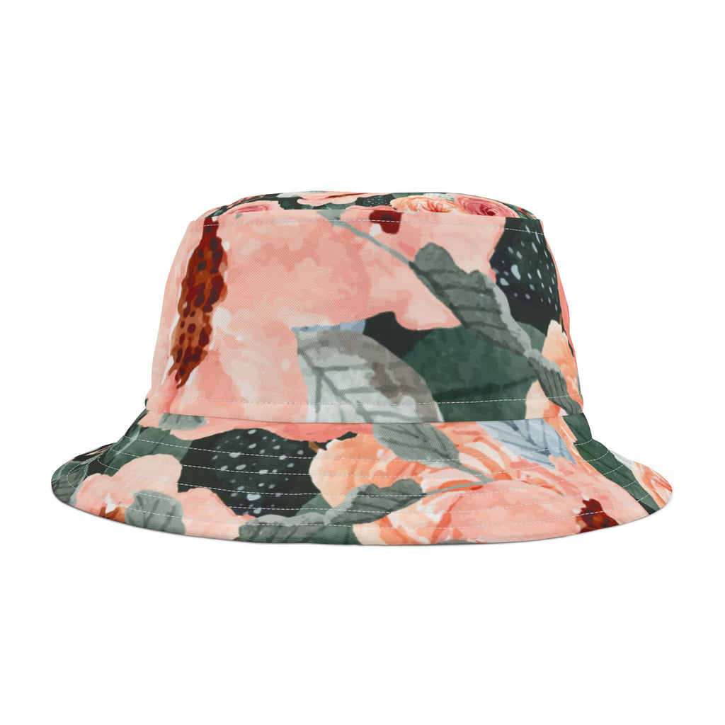 Classically Beautiful Women's Floral Summer Bucket Hat (See Matching Bag)