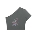Women's  "In The Ruff" One-Shoulder Crop T-Shirt
