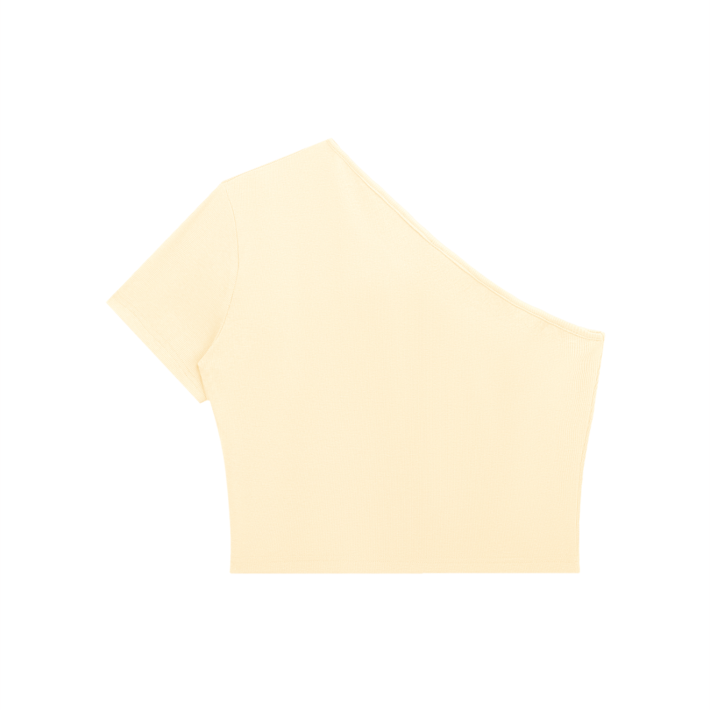 Women's "Yeah Right" One-Shoulder Crop T-Shirt