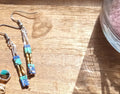 Tila and Metallic Beaded Drop Earrings (brown/blue/green)