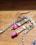 Tila and Metallic Beaded Drop Earrings (purple)