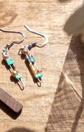 Tila and Metallic Beaded Drop Earrings (yellow/pink/green)
